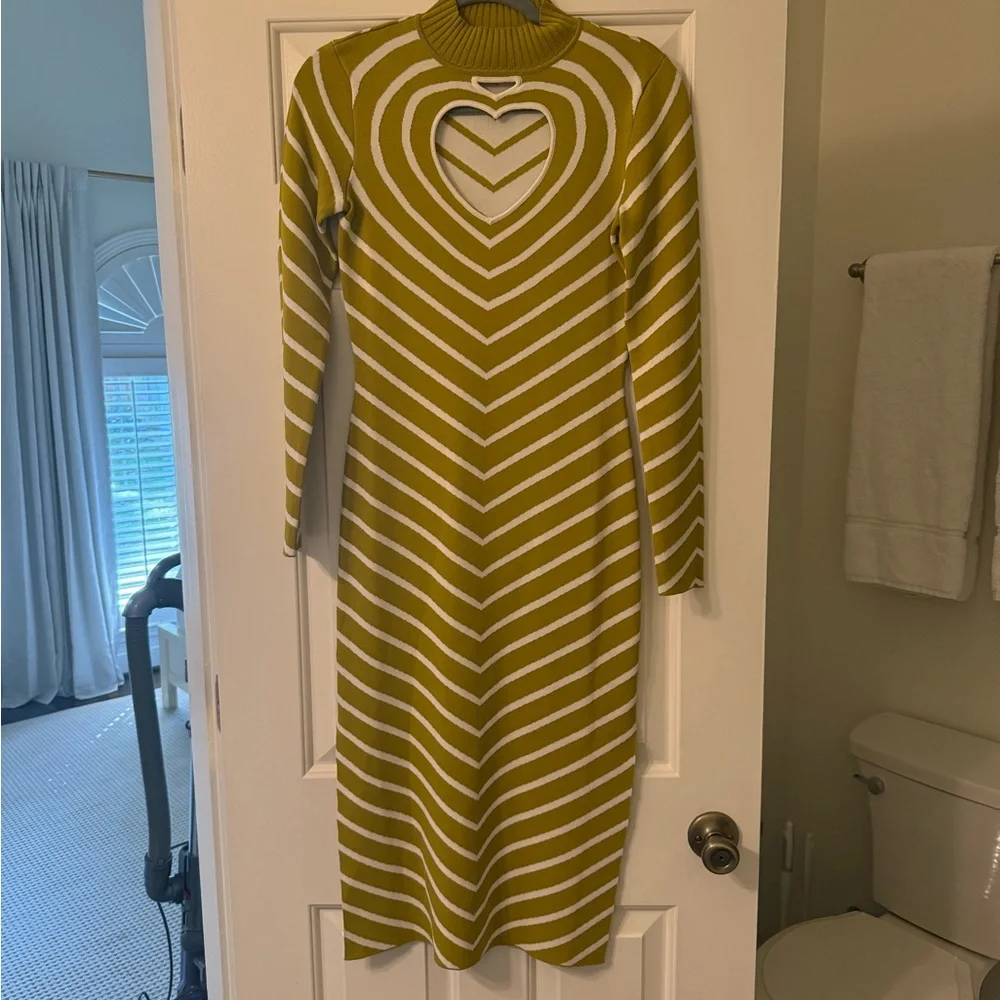 STAUD Stripped Long Sleeve Dress - Picture 2 of 5
